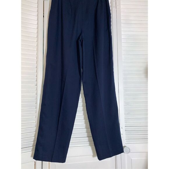 Vintage Navy High Waist Pleated Trousers USA Size 8 - Picture 6 of 9